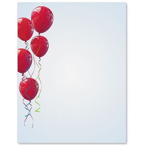 Red Balloons Border Papers | PaperDirect's