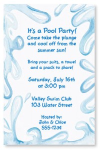Aqua Splash Casual Invitations