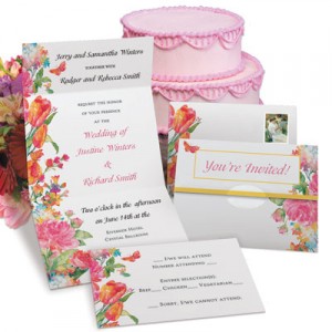 Pretty Petals Fold-Up Invitations by PaperDirect