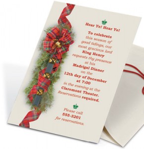 Tartan Sleigh Bells Casual Invitations by PaperDirect