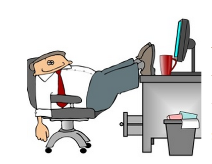What to NOT do in your cubicle- #2 Feet on Desk
