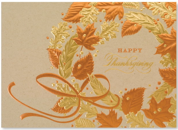 Thanksgiving Wreath Foil Card