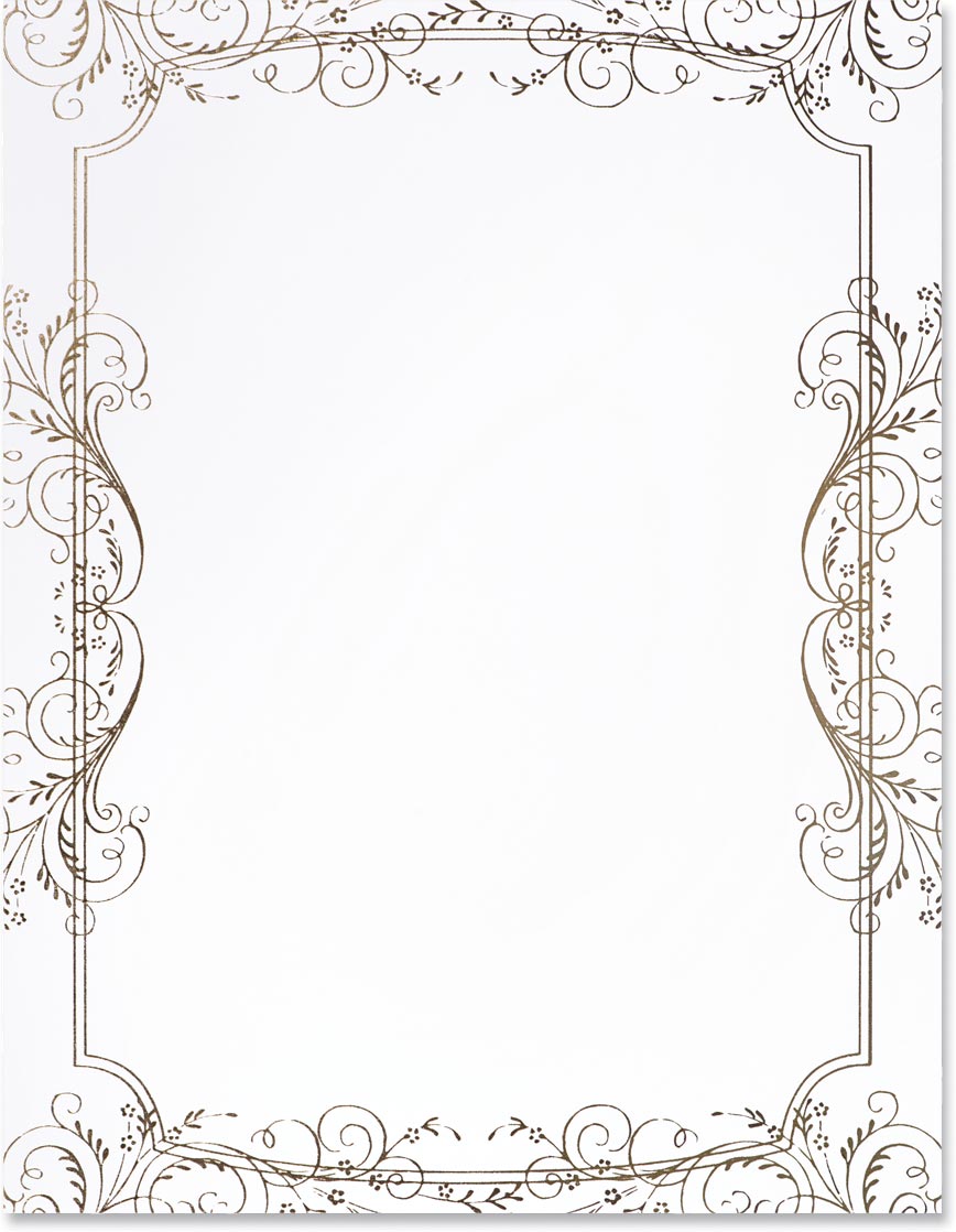 8.5 x 11 inch Vintage Flourish Specialty Border Papers (pkg 100