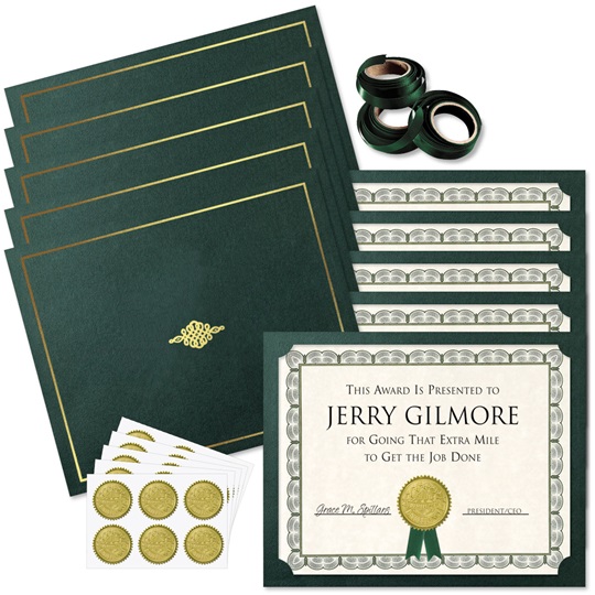 Impressions Gold Hunter Green Certificate Bundles Paper Direct
