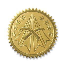 2 in Distinction Embossed Gold Foil Seals, Pack of 100