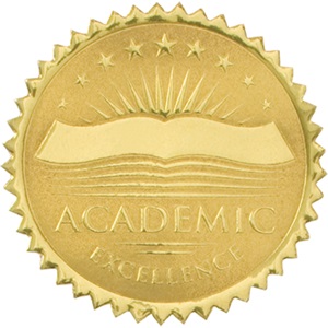 Academic Excellence Embossed Gold Foil Certificate Seals | PaperDirect's