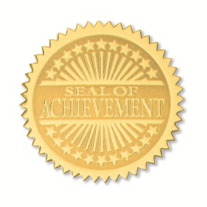 Seal of Achievement Embossed Gold Certificate Seals PaperDirect #39 s