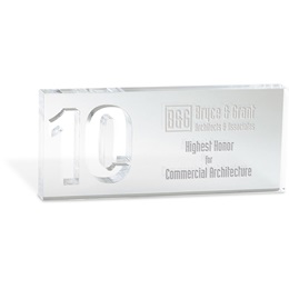 10 Year Service 3 in x 7 in Engraved Acrylic Award