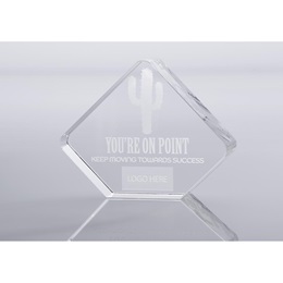 Diamond On Point 3.25 in x 2.5 in Crystal Award