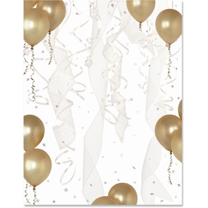 Gold Balloons Border Papers | PaperDirect's