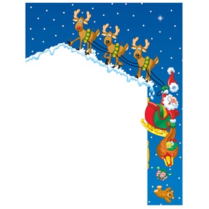 Rooftop Santa Border Papers | PaperDirect's
