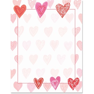 Valentine Hearts Border Papers | PaperDirect's