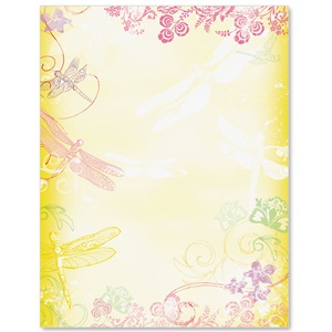 Dragonfly Sketch Border Papers | PaperDirect's
