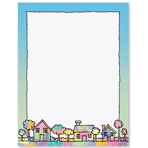 Friendly Neighborhood Homes Border Papers | PaperDirect's