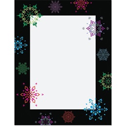 8.5 x 11 in Festive Snowflakes Specialty Border Papers, Pack of 100