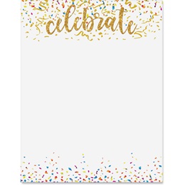 8.5 x 11 in Celebrate Gold Specialty Border Papers, Pack of 100