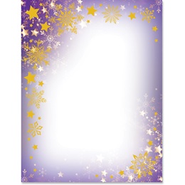 8.5 x 11 in Snowy Stars Specialty Border Papers, Pack of 100