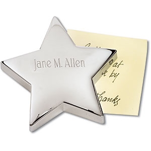 Engraved Star Paperweight by PaperDirect