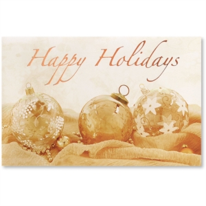 Golden Holiday Printable Greeting Cards by PaperDirect