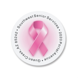 Pink Ribbon Round Address Labels by PaperDirect