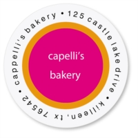Magenta Orange Round Address Labels by PaperDirect