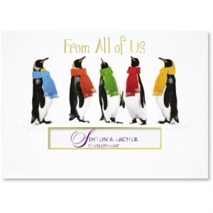 Penguin Pals Die-Cut Holiday Greeting Cards by PaperDirect