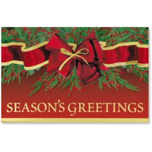 Trimmed in Gold Printable Christmas Greeting Cards by PaperDirect