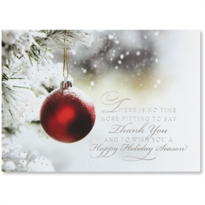 Crimson Thank You Deluxe Holiday Greeting Card by PaperDirect