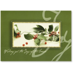 Joyful Berries Deluxe Holiday Greeting Card by PaperDirect