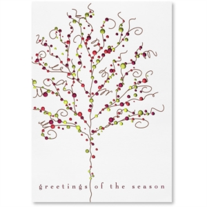 Berry Tree Deluxe Holiday Greeting Card by PaperDirect