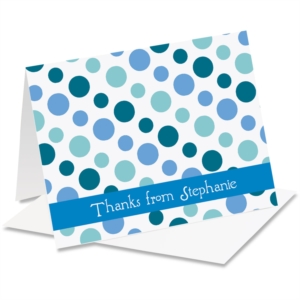 Zippy Dots Blue Personalized Thank You NoteCards by PaperDirect
