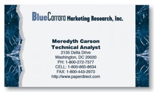 Blue Carrara Business Cards by PaperDirect