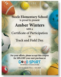 Good Sport LetterTop Certificates