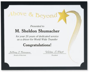 Above and Beyone Specialty Certificate Papers
