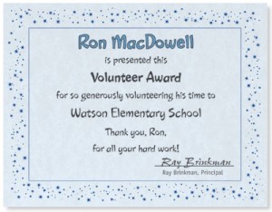 Mini Stars Standard Certificates