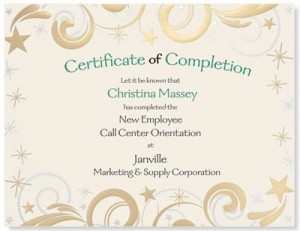 Curlicues Specialty Certificates