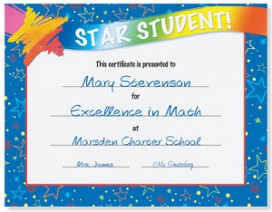 Star Student Award Casual Certificates