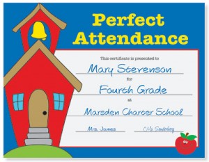 Perfect Attendance Award Casual Certificates