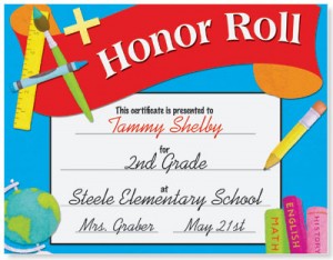 Honor Roll Award Casual Certificates