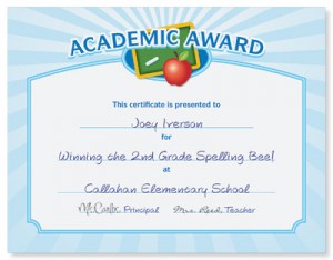 Academic Award Casual Certificates