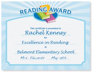 Reading Award Casual Certificates by PaperDirect