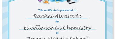 Science Award Casual Certificates