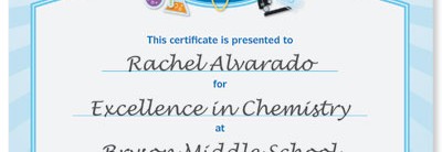Science Award Casual Certificates
