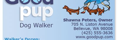 Dog Walker Business Card