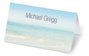 Seashore Scene Folded Place Cards
