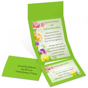 Fresh Tulips Fold Up Invitations