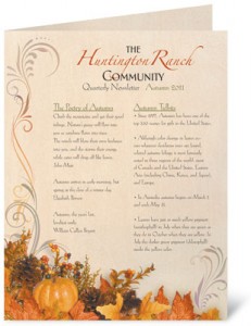 Swirls of Autumn Newsletters