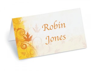 Autumn Etching Folded Place Cards