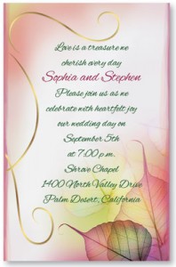 Fall Glisten Specialty Flat Invitations