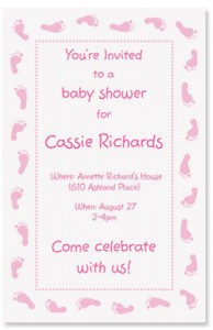 Little Feet Pink Casual Invitations